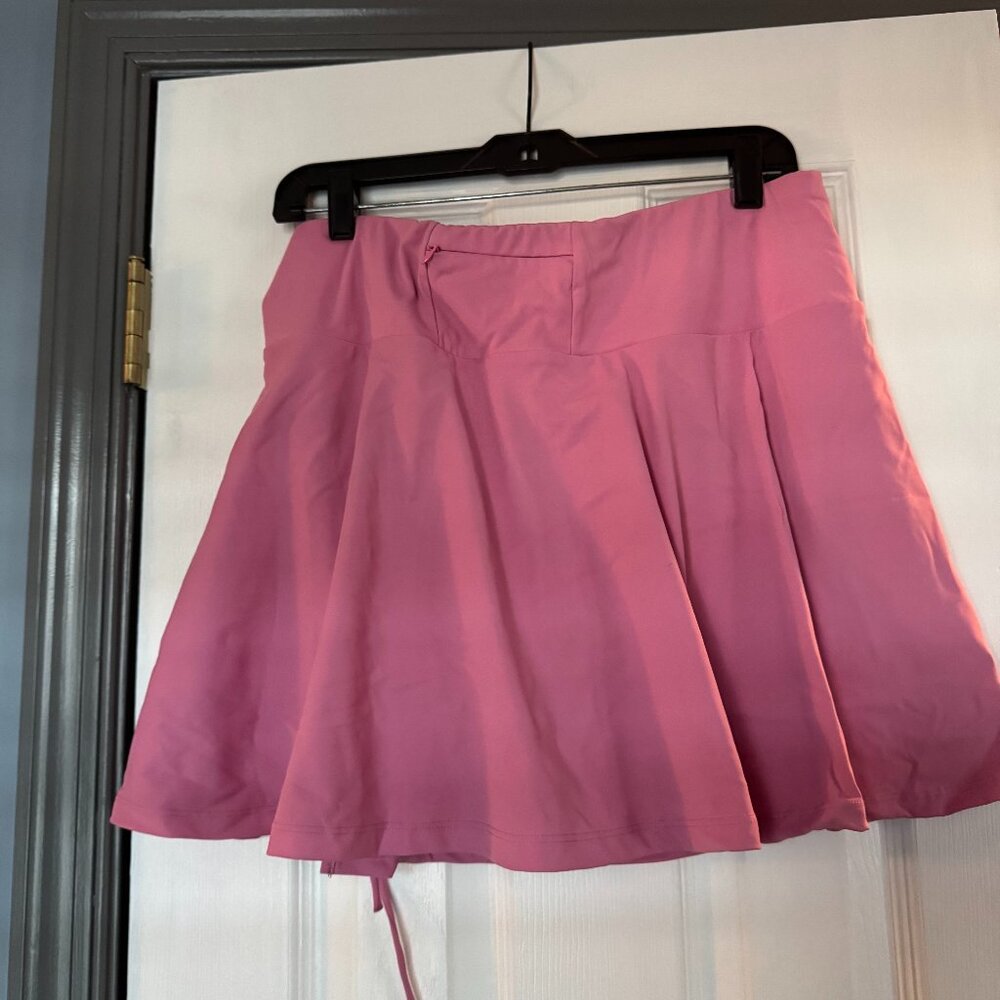 Womens Blaosn Size XL Pink Athletic Skort Ties on Waistband Pocket Stretchy - Picture 3 of 4